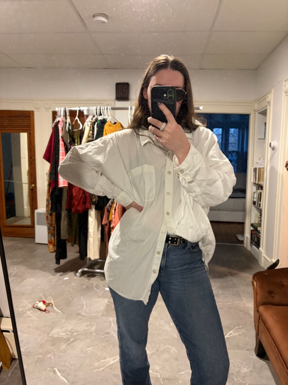 Classic Oversized White Button-Down Shirt